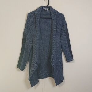 AMS Pure Wool Mohair Duster Cardigan Grey Sweater Women's Size 10